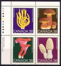 TP-CND89.989.25.28 Mushrooms Block of 4 stamps - CANADA Issue date 04-08-1989 - MINT **