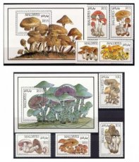 Mushroom set - MALDIVES Issue date 31-12-1986 - MINT **